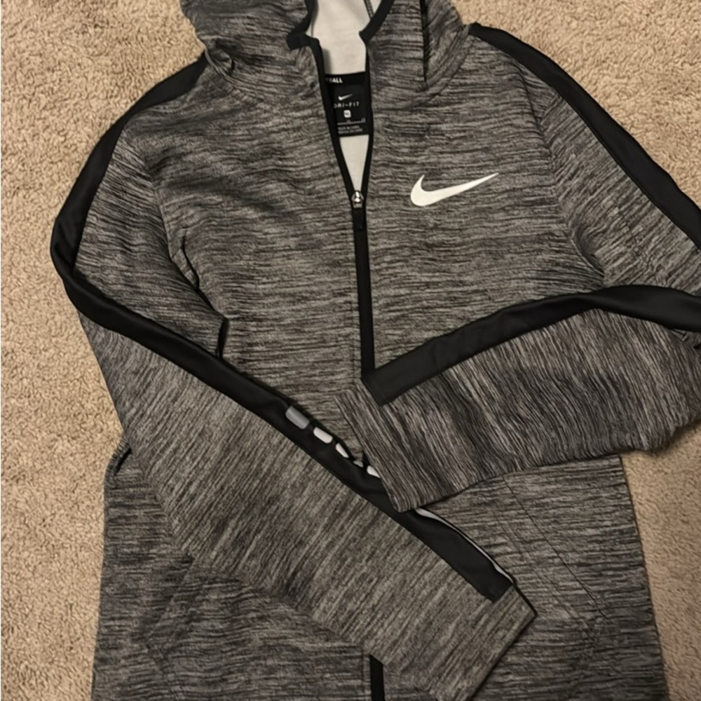 Nike Basketball Gray Full-Zip Hoodie